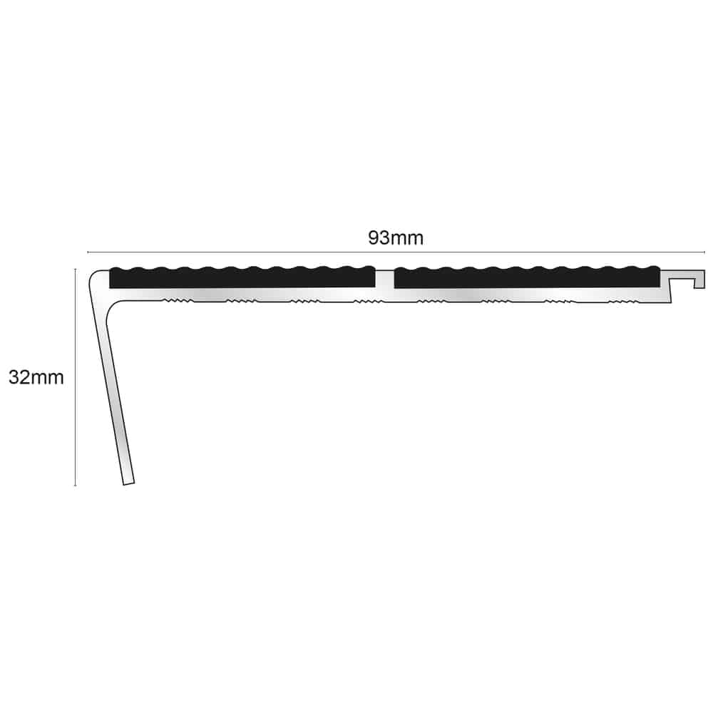 93 x 32mm – Tredsafe Non Slip Stair Nosing