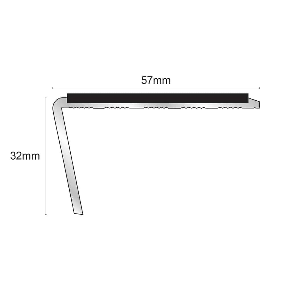  57 x 32mm Aluminium Non Slip Stair Nosing