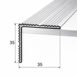 A34 stair nosing trim installed on concrete steps using self adhesive backing