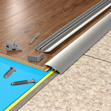 30mm Self Adhesive Aluminium Door Threshold Strip – 930mm 5-in-1 System Installation