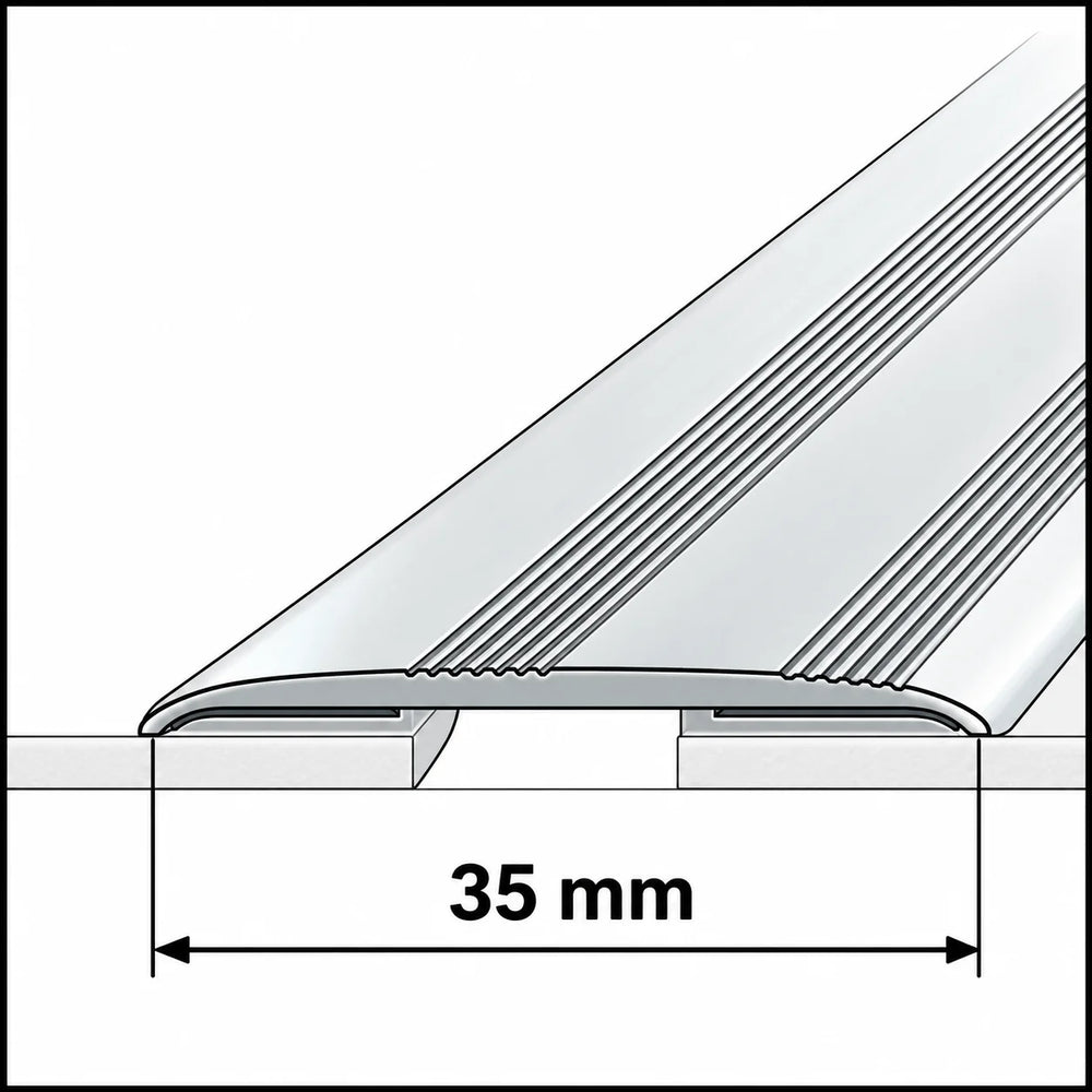 35mm Self Adhesive Aluminium Door Threshold Strip – 930mm Diagram