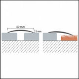 60mm Self Adhesive Aluminium Door Threshold Strip – 1m Diagram