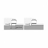 Self Adhesive Floor Trim 25MM X 10MM – Wood Effect and Anodised Aluminium 1m & 2m Diagram