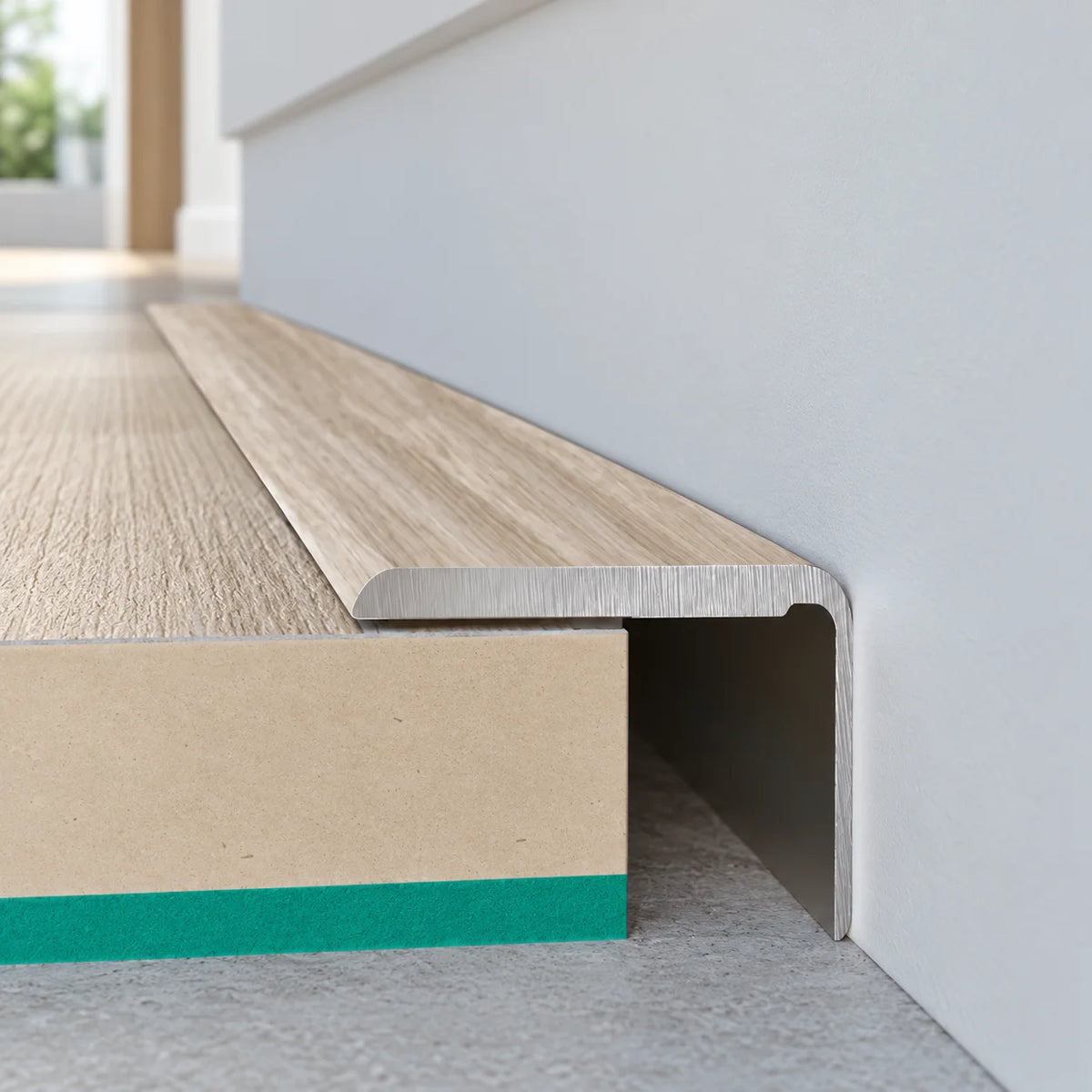 Self Adhesive Floor Trim 25MM X 10MM – Wood Effect and Anodised Aluminium 1m & 2m Realuse Image