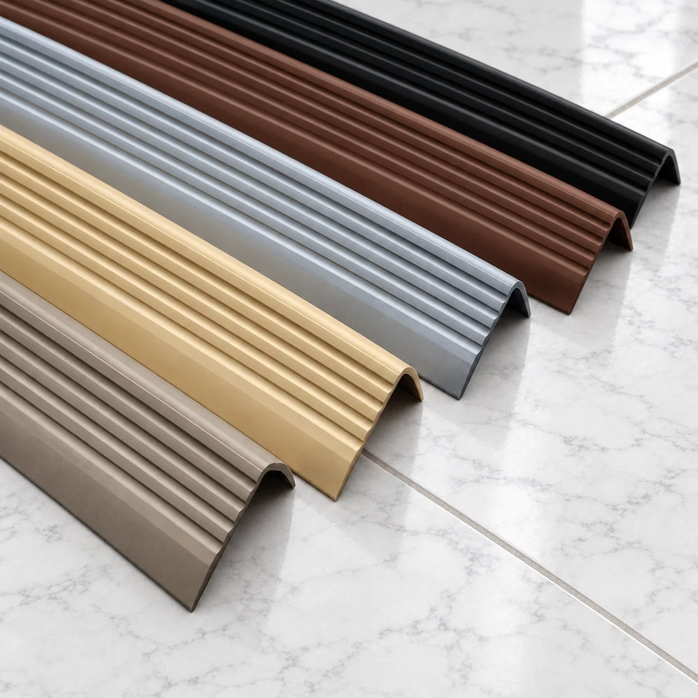 Self-Adhesive Non Slip Stair Nosing 40x25mm Flexible PVC Profile – 1.18m All Variants