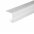 Silver A34 35x35mm anodised aluminium non-slip ribbed stair nosing edge trim installed on staircase steps