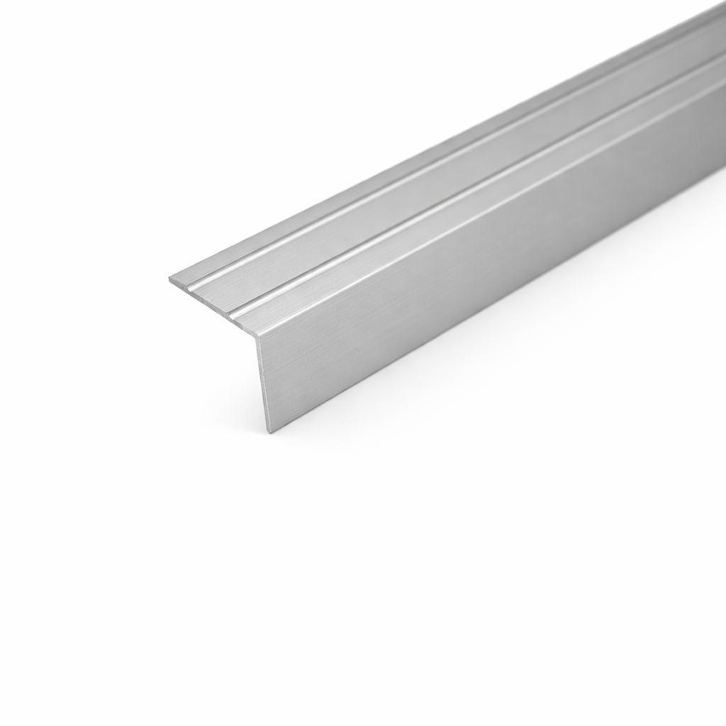 Silver Self adhesive aluminium stair nosing edge trim for anti slip stair edge protection