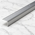 Aluminium Stair Nosing 48MM X 34MM Ribbed Anti Slip Edge Trim in silver