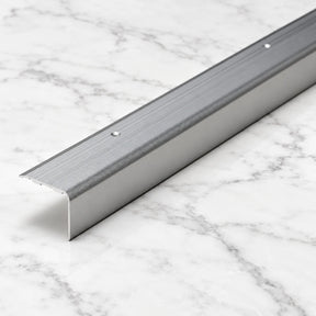 Aluminium Stair Nosing 48MM X 34MM Ribbed Anti Slip Edge Trim in silver