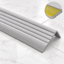 Self-Adhesive Non Slip Stair Nosing 40x25mm Flexible PVC Profile – 1.18m In Silver Color