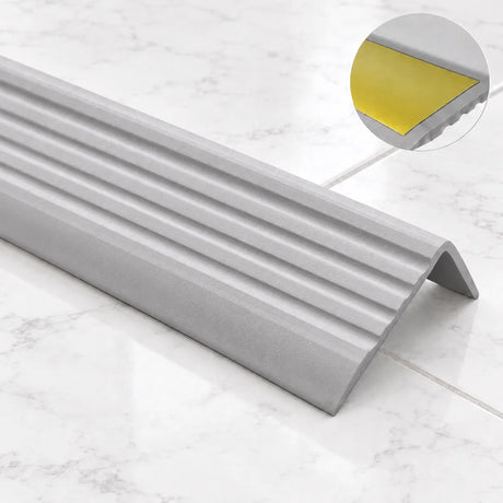 Self-Adhesive Non Slip Stair Nosing 40x25mm Flexible PVC Profile – 1.18m In Silver Color