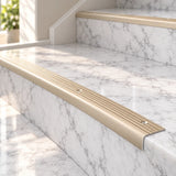 Aluminium Bullnose Stair Nosing 50 MM x 30 MM Curved Rounded Step Edge Trim usage image
