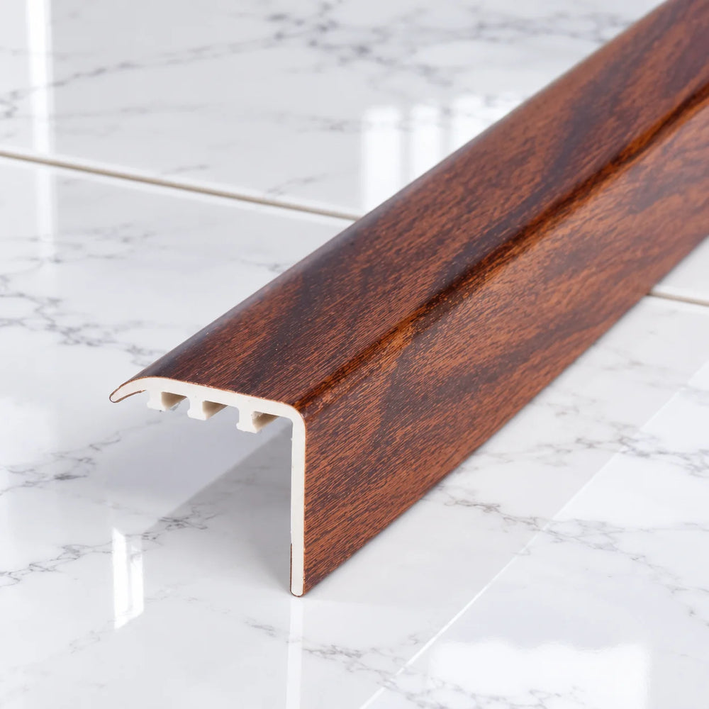 Laminate Stair Nosing 30x30mm uPVC Wood Effect Profile – 0.9m In Walnut uPVC Color