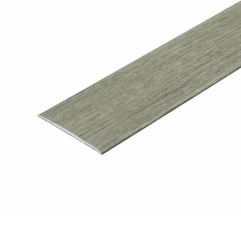 A08 aluminium wood effect flat threshold strip 35mm with self adhesive backing