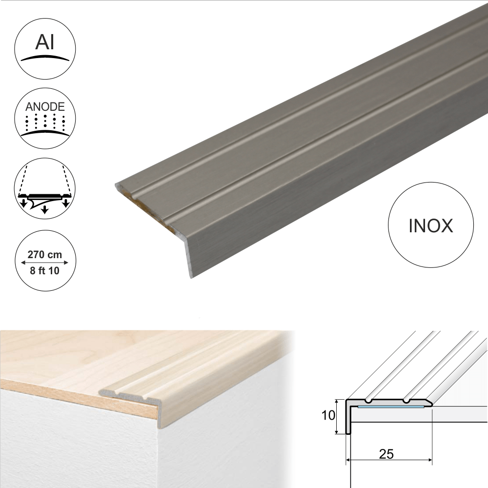 A12 25mm Anodised Aluminium Flat Door Threshold Strip