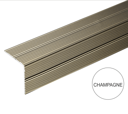 A60 15 x 22mm Push-In Anodised Aluminium Stair Nosing Edge Trim