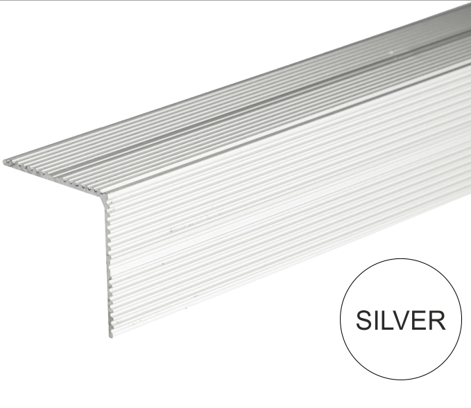 A60 15 x 22mm Push-In Anodised Aluminium Stair Nosing Edge Trim