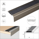 A38 46 x 30mm Anodised Aluminium Self Adhesive Non Slip Rubber Stair Nosing Edge Trim