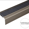 A38 46 x 30mm Anodised Aluminium Self Adhesive Non Slip Rubber Stair Nosing Edge Trim