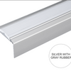 A38 46 x 30mm Anodised Aluminium Self Adhesive Non Slip Rubber Stair Nosing Edge Trim