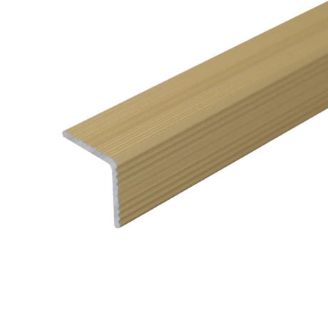 A40 25 x 25mm Cayrus Aluminium Non Slip Ribbed Treads in gold color