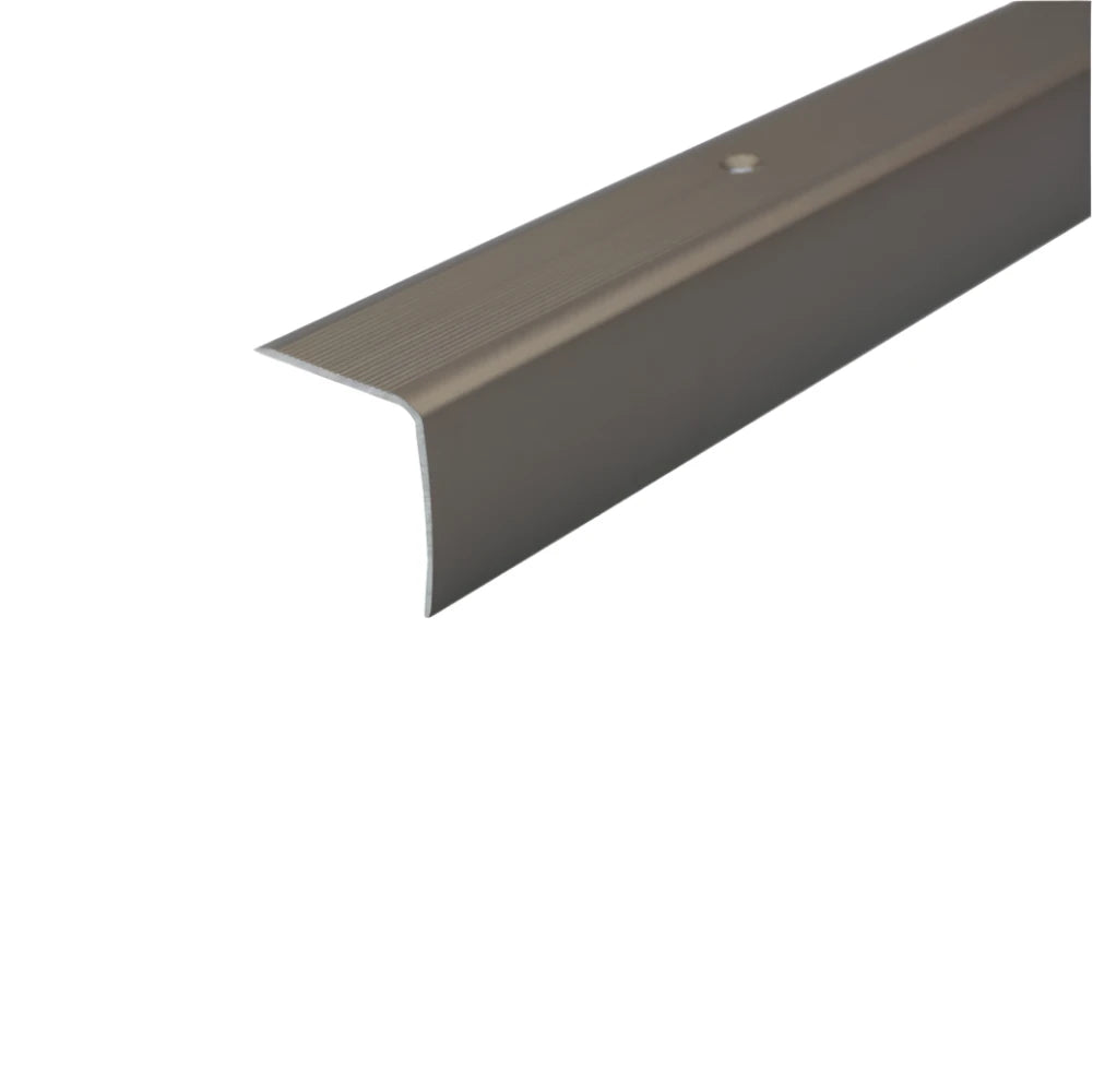 Champagne A41 35 x 35mm Aluminium Non Slip Ribbed Treads Stair Nosing Edge Trim