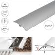A65 50mm anodised aluminium door threshold strip in silver