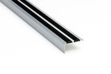 Aluminium Stair Nosing with Rubber Insert 35mm x 19mm