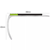 ASL25 Tredsafe Aluminium Non Slip Stair Nosing Edge Trim With Pvc Insert ( 69x40mm )