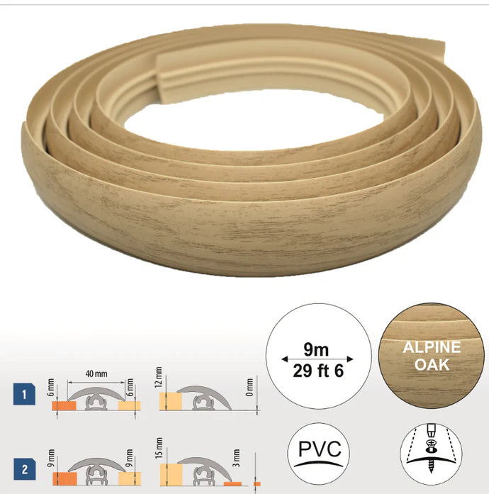 40mm Flex Line Pvc Flexible Flooring Transition Profile Door Threshold