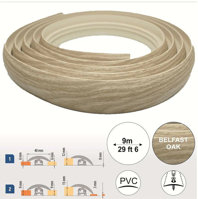 40mm Flex Line Pvc Flexible Flooring Transition Profile Door Threshold