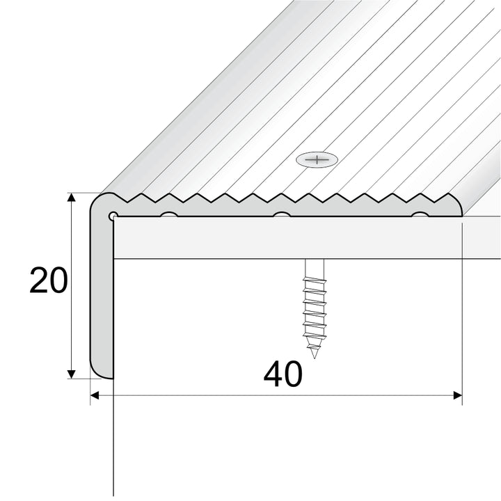 A33 Aluminium Non Slip Ribbed Treads Stair Size