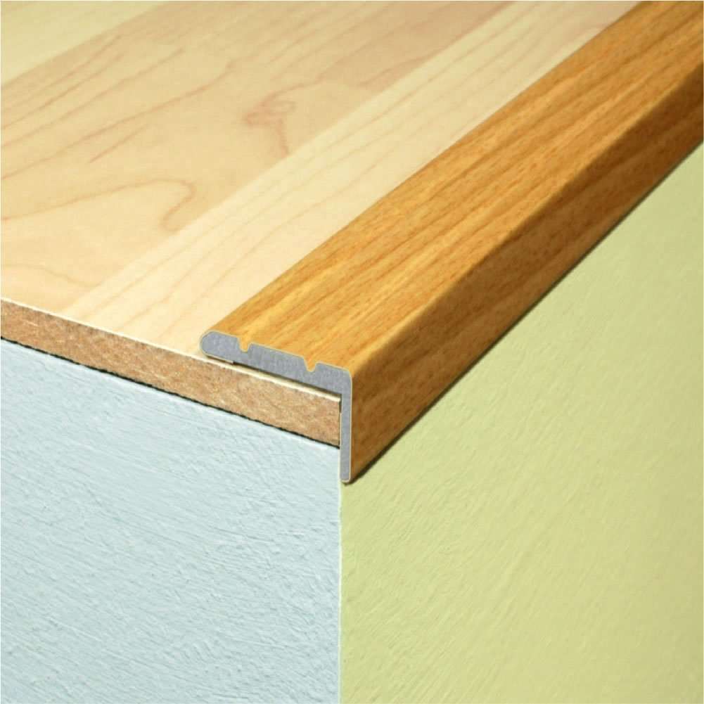 A31 25 x 10mm Aluminium Wood Effect Self Adhesive Stair Nosing Edge Trim