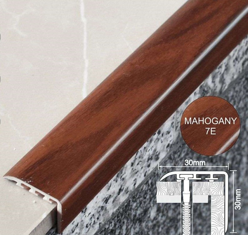 D-K0200 30 x 30mm Pvc Wood Effect Stair Nosing Edge Trim