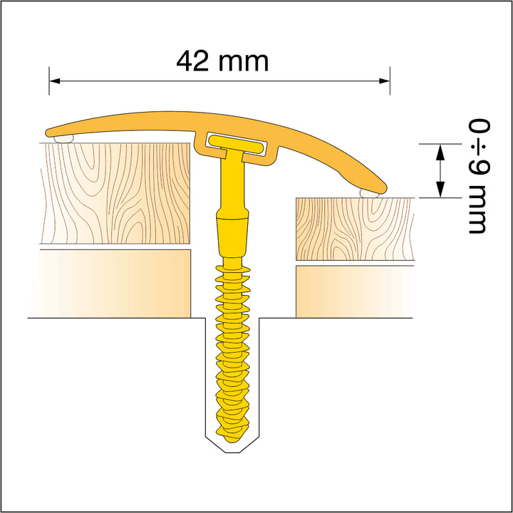 D-P0200 42mm Pvc Wood Effect Door Threshold Strip