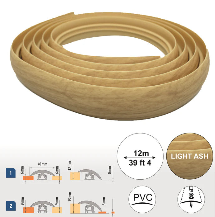 40mm Flex Line Pvc Flexible Flooring Transition Profile Door Threshold