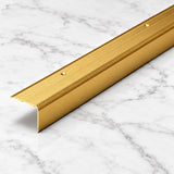 Aluminium Stair Nosing 48MM X 34MM Ribbed Anti Slip Edge Trim in gold