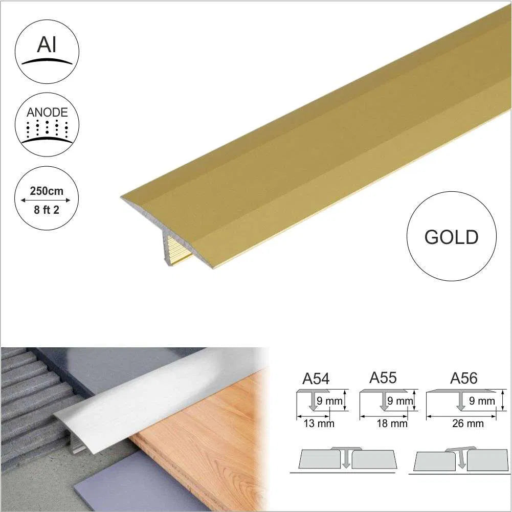  Aluminium Threshold Trim T Bar Transition Strip For Tiles