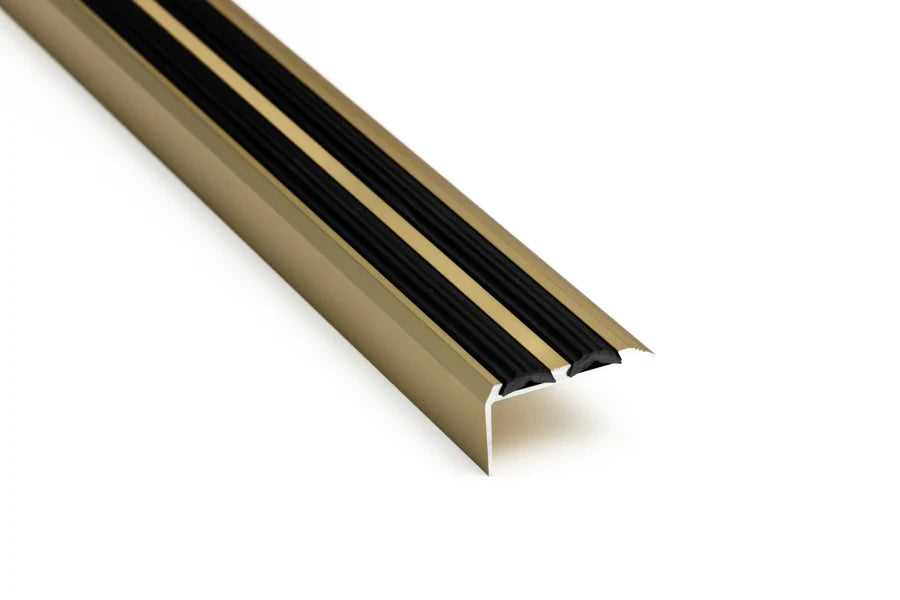 Aluminium Stair Nosing with Rubber Insert 35mm x 19mm