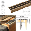SA11 40 x 20mm Anodised Aluminium Non Slip Rubber Stair Nosing Edge Trim With Insert
