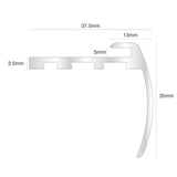 TVB 37.5 x 35mm Anodised Aluminium Bull Nose LVT Stair nosing Edge Profile For 5mm Flooring