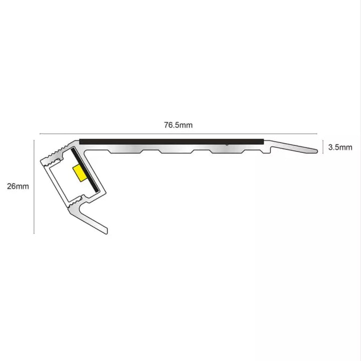 NALR50 Tredsafe Non Slip 76.5x26mm Stair Nosing