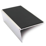 NSL02 57 x 32mm Aluminium Non Slip Stair Nosing Rakeback Edge Trim With Pvc Insert