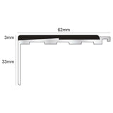 NXFS05 – 62 x 33mm Straight Aluminium Safety Stair Nosing