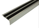 SA11 40 x 20mm Non Slip Rubber Aluminium Stair Nosing Edge Trim With Insert External Use