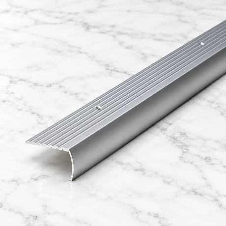 Aluminium Bullnose Stair Nosing 50 MM x 30 MM Curved Rounded Step Edge Trim in silver finish