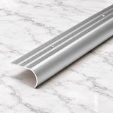 Aluminium Bullnose Stair Nosing Curved Metal Step Edge Trim 62mm x 38mm in silver