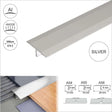 Aluminium Threshold Trim T Bar Transition Strip For Tiles