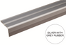 SA11 40 x 20mm Anodised Aluminium Non Slip Rubber Stair Nosing Edge Trim With Insert