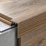 Laminate Stair Nosing 30x30mm uPVC Wood Effect Profile – 0.9m Realuse Image